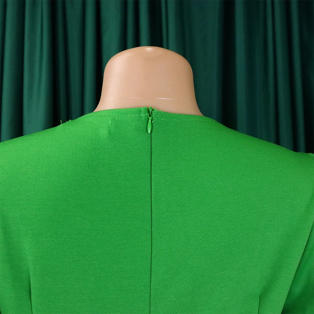 FairyShely-Robe longue à manches courtes pour femmes, grande taille, col rond, grandes robes pour dames, robe de soirée serrée, robe curvy, monochromatique, été, 2025