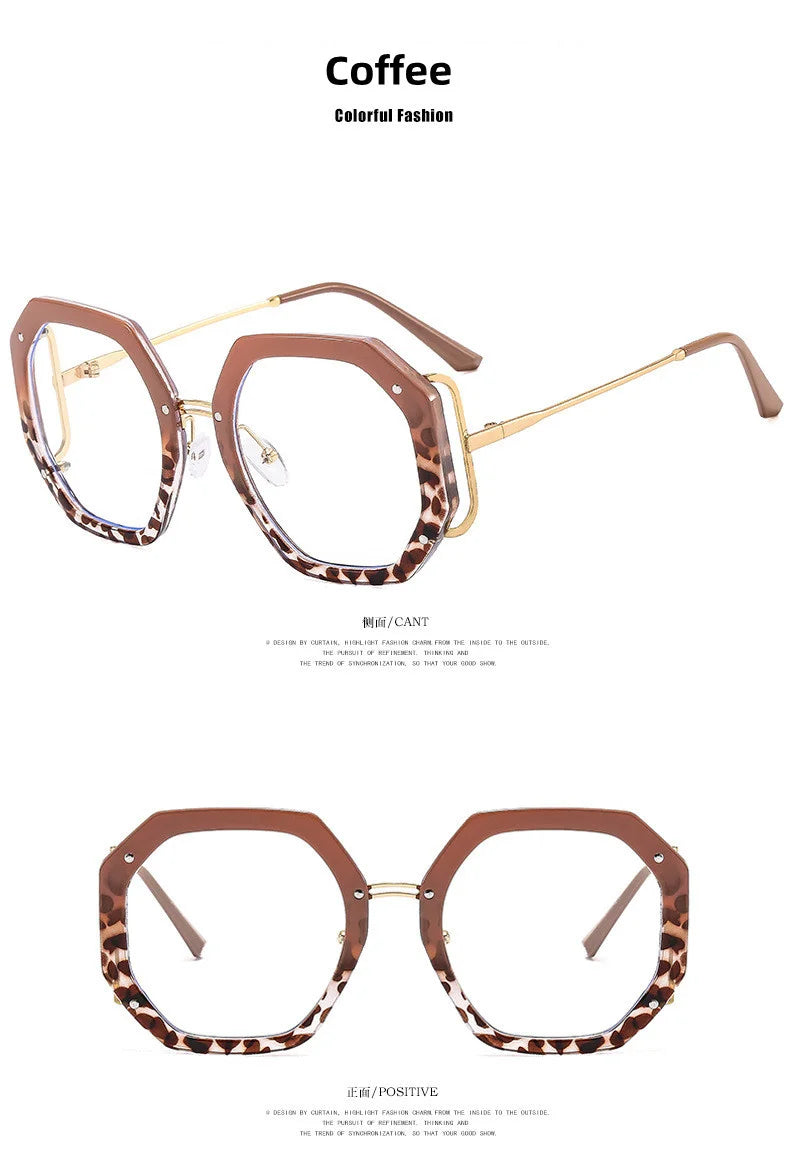 Lunettes photochromiques pour femmes, nouveau Design de marque à la mode, grand polygone, Anti lumière bleue, lecture sur ordinateur, hypermétropie, 2023