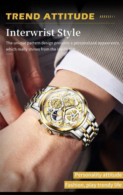 OLEVS marque originale montres pour hommes de luxe mode montre à Quartz de haute qualité nouveau Concept conception bracelet en acier inoxydable montre-bracelet