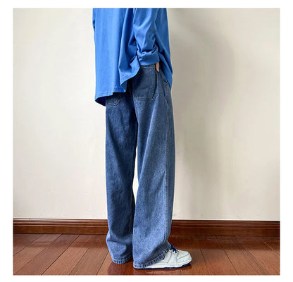 LAPPSTER-Jean baggy en denim pour homme et femme, pantalon droit, vintage, décontracté, hip hop, sarouel, collection 2023