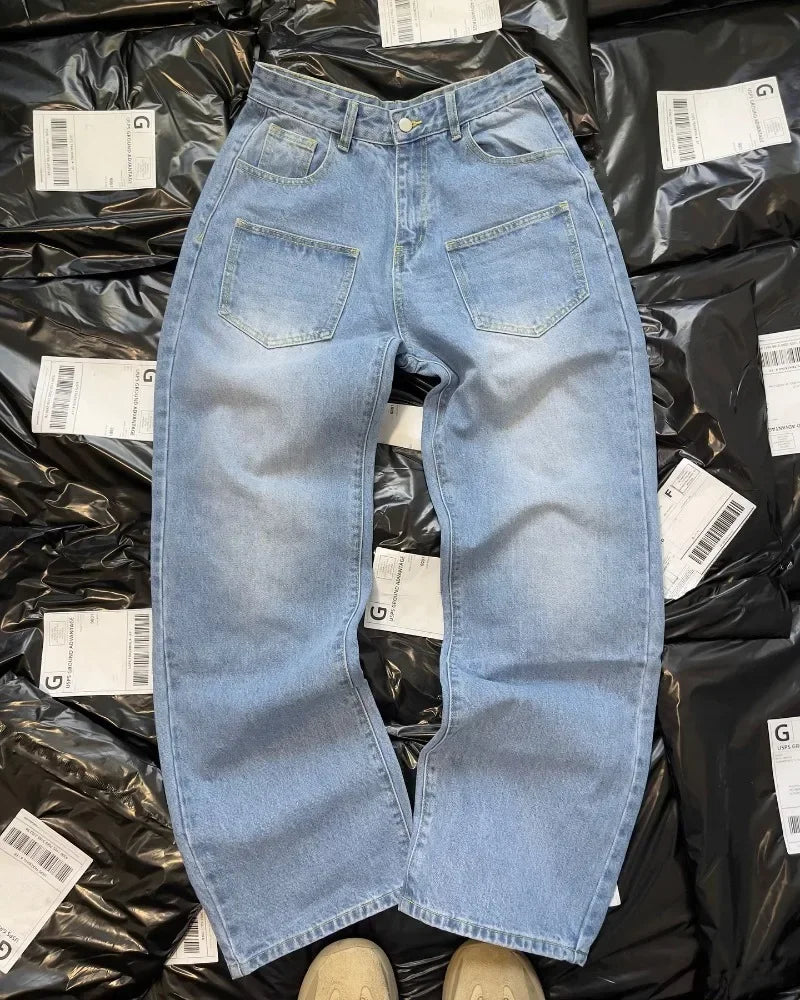 Y2K Baggy Jeans Harajuku vintage fleur de cerisier broderie haute qualité jeans streetwear Hip Hop gothique hommes femmes jeans à jambes larges