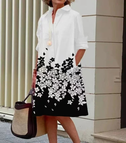 Mcdv-Robe chemise blanche longue pour femme, robe coréenne décontractée, robe rétro, cardigan asymétrique, taille moyenne, printemps et automne