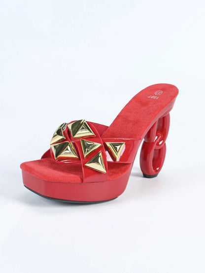 Pantoufles à plateforme pour femmes, style étrange, fretwork, talons hauts, carré, Parker, sandales évidées, chaussures d'été pour femmes, nouveau, 2025, 12cm