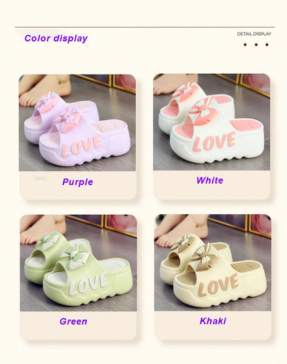 Feerldi nouveau 2025 blanc rose nœud papillon pantoufles femme haute plate-forme EVA diapositives sandales de créateur sabots de plage femmes ascenseur chaussure