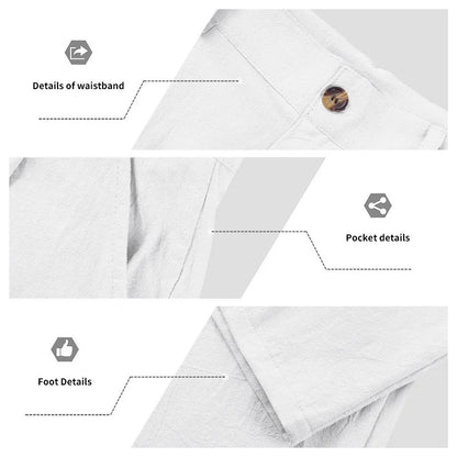 BERAKAH SUPRÊME – pantalon de costume décontracté en lin pour hommes, couleur unie, nouvelle mode, pantalon de plage à jambes larges, européen et américain