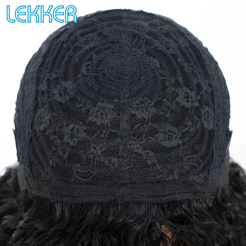 Lekker couleur courte Pixie Afro crépus bouclés Bob 100% perruques de cheveux humains avec frange pour les femmes brésilien Remy cheveux Ombre brun perruques