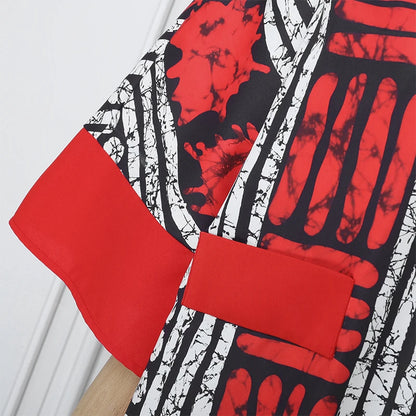 VONDA Vintage Robe Maxi femmes été fête imprimer robes 2025 mode col en v 3/4 manches décontracté surdimensionné ample longue Robe