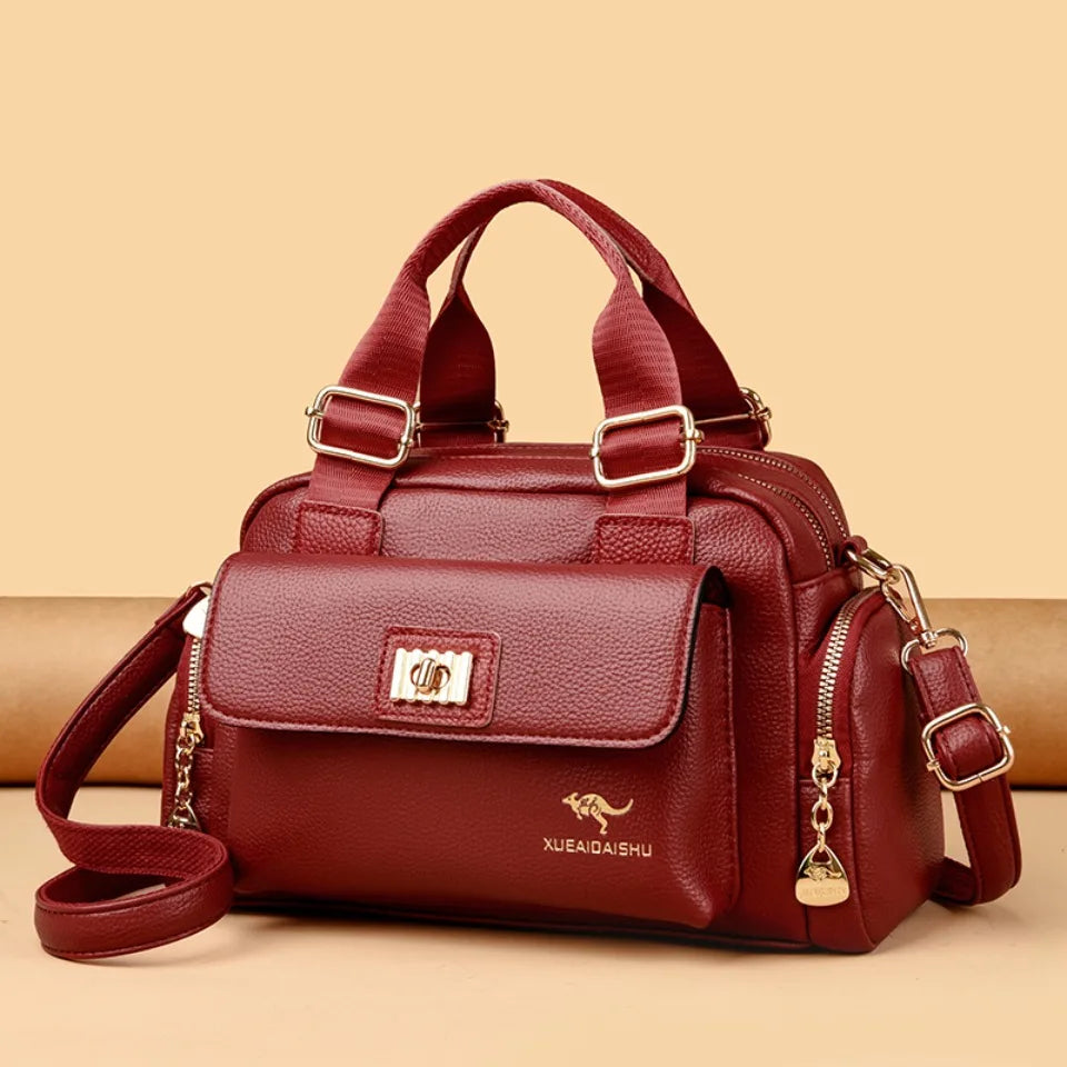 Sac à bandoulière en cuir PU de haute qualité pour femmes, fourre-tout, sacoche multi-poches pour les déplacements quotidiens