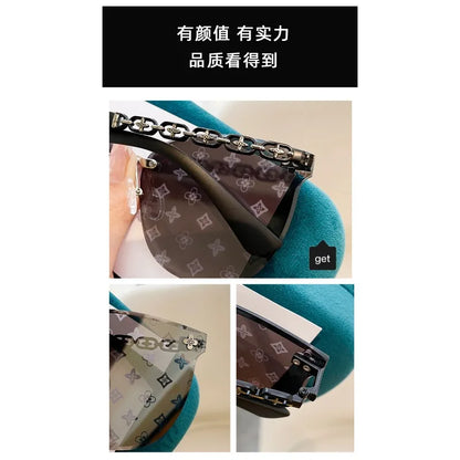 Nouvelle mode sans cadre bord de coupe lettre Style haut de gamme petit parfum femmes lunettes de soleil lunettes de soleil lunettes de soleil