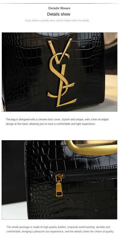 Sac à main de luxe léger de haute qualité, fourre-tout à la mode pour femmes, imprimé crocodile, sac à bandoulière simple, nouvelle collection automne et hiver 2024