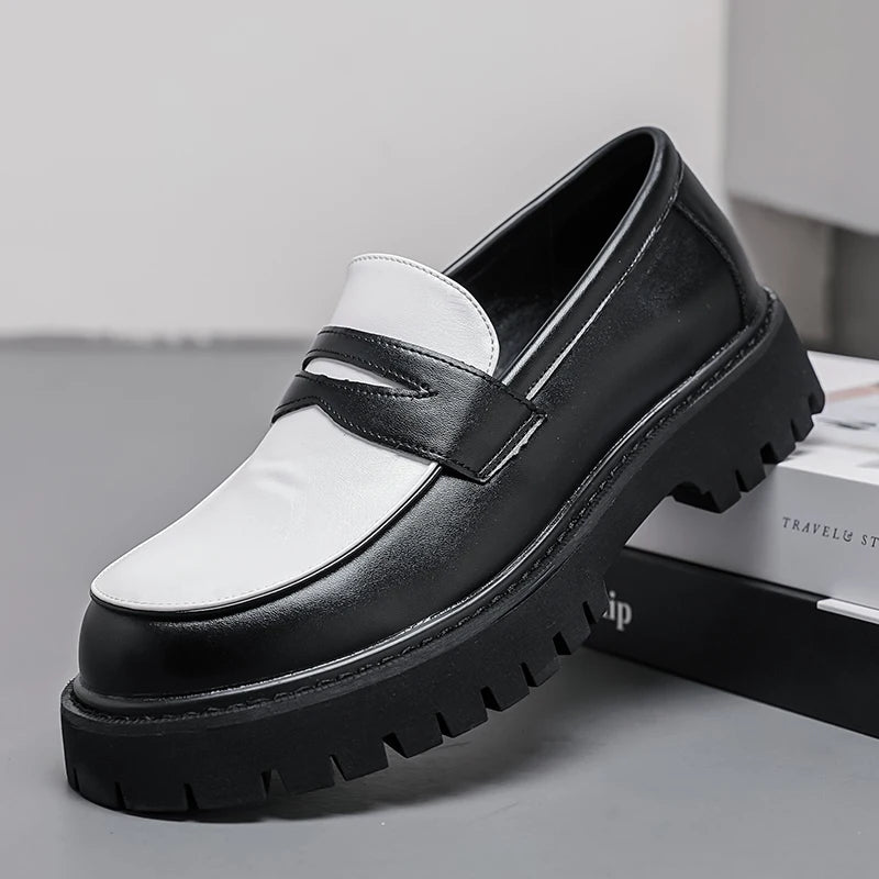 Chaussures en cuir à grosse tête pour hommes, chaussures d'affaires confortables, chaussures décontractées, style britannique, fête itude, social, mode, hommes, taille 38-46