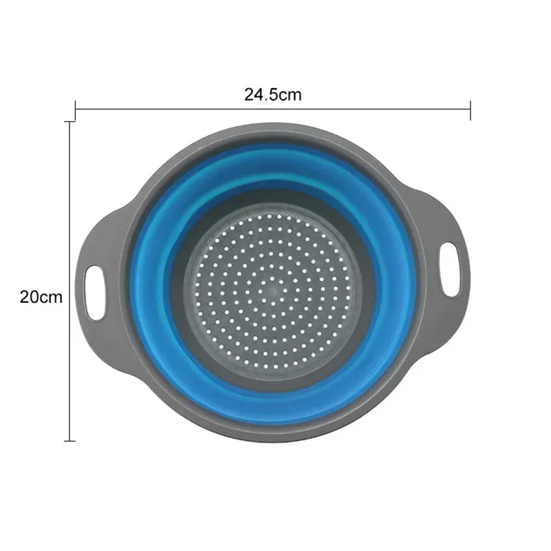 1/2 pièces Silicone rond pliant légumes Fruits lavage égouttoir panier passoire pliable égouttoir accessoires de cuisine