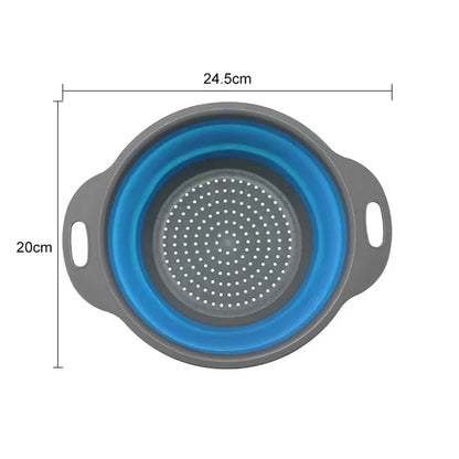 1/2 pièces Silicone rond pliant légumes Fruits lavage égouttoir panier passoire pliable égouttoir accessoires de cuisine