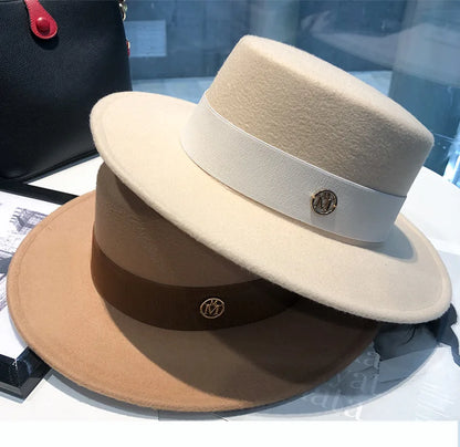 Fedora chapeaux pour femmes mode élégant melon robe casquettes Panama église mariage ruban bande chapeau hommes feutre Jazz chapeau