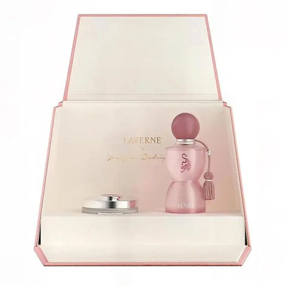 Ensemble cadeau de parfum Laverne Sense 100 ml Sense Eau de Parfum & crème pour le corps & sac fourre-tout parfum floral en poudre de musc