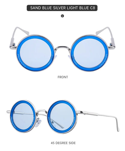 Lunettes De Soleil rondes Steampunk hommes Vintage Punk lunettes De Soleil femmes à la mode rétro lunettes De mode Gafas De Sol Hombre Lunette Soleil Femme