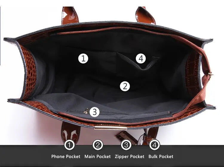 Sacs à main à imprimé crocodile pour femmes, sac fourre-tout, sangle réglable, poignée supérieure, grande capacité, sacs à bandoulière, travail, voyage, cadeau