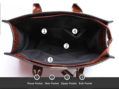 Sacs à main à imprimé crocodile pour femmes, sac fourre-tout, sangle réglable, poignée supérieure, grande capacité, sacs à bandoulière, travail, voyage, cadeau