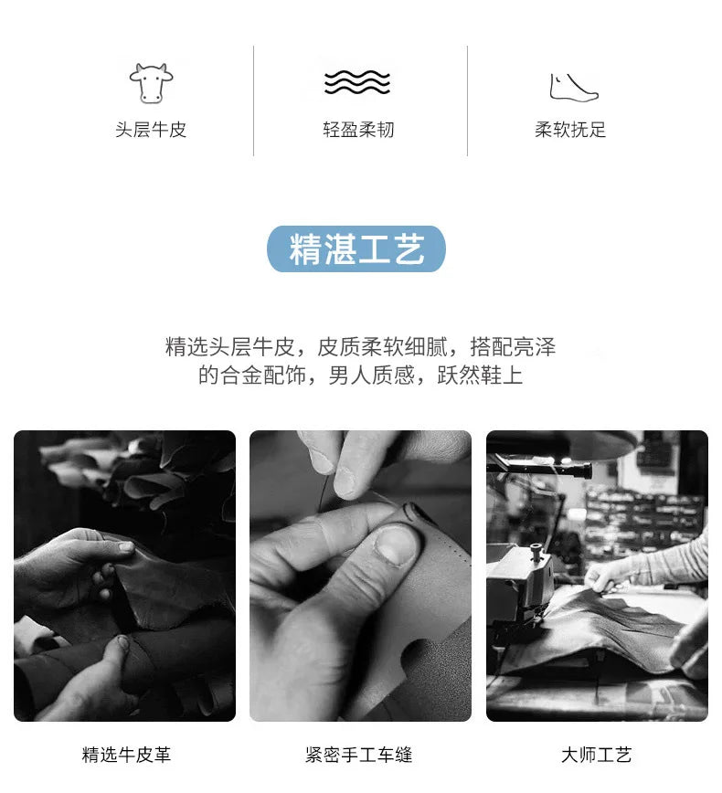 Luxury Men's Genuine Leather Sandals Classic Roman Men Shoes Slippers Soft Comfortable Men Non-slip Walking Slippers Footwea