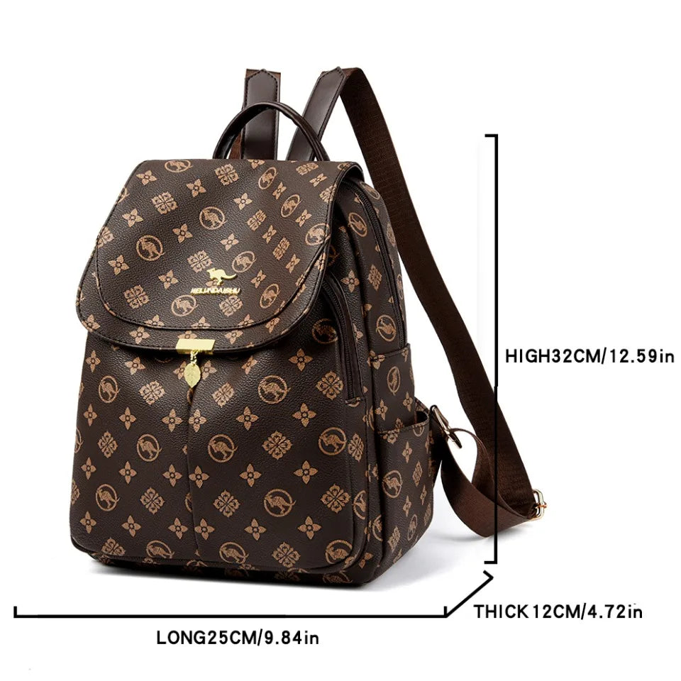 Sacs à Dos imprimés kangourou classiques Sac à Dos en Cuir Pu pour femmes Sac d'école à bandoulière pour mère Sacs à Dos Sac de transport A Dos