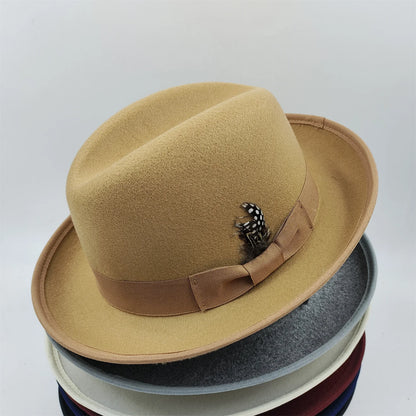 NOUVEAU chapeau de tarte de porc bord hommes femmes Fedora classique gentleman melon cosplay derby melon anglais chapeau panama jazz chapeau en gros
