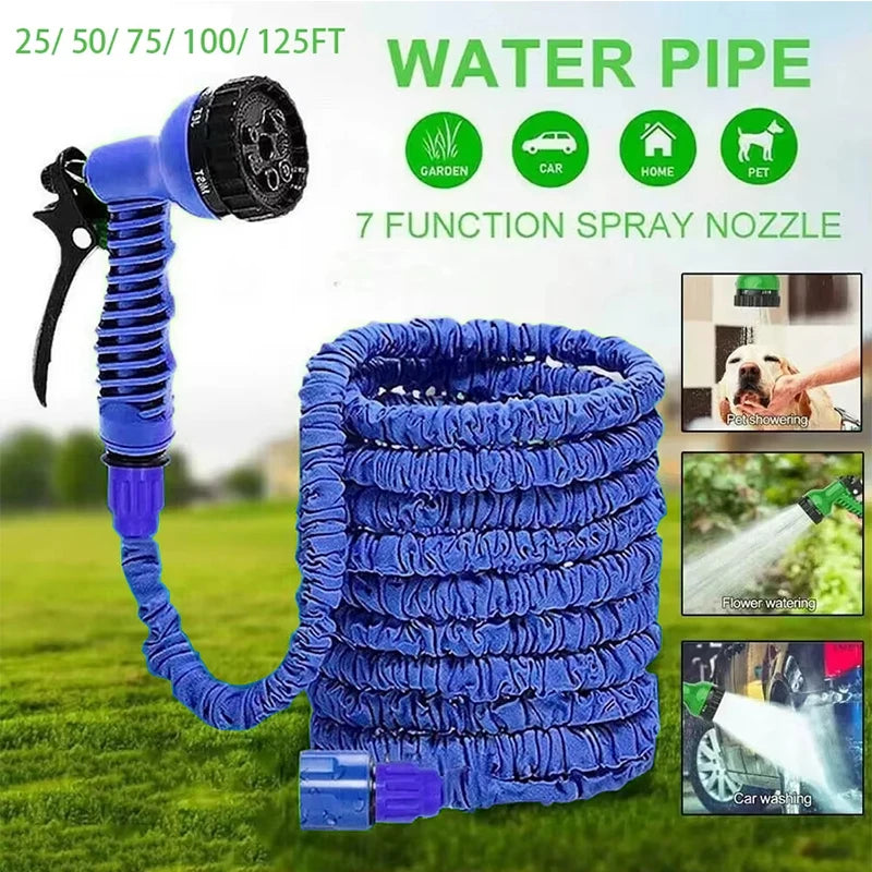 7 fonctions de pulvérisation d'eau, lavage de voiture à haute pression, tuyau magique extensible, pistolet à eau, tuyau d'arrosage de jardin domestique, douche pour animal de compagnie, chat, chien