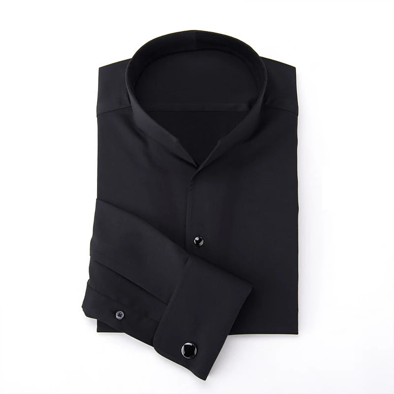 Chemise Française à Manches sulfpour Homme, Coupe Cintrée, Style Business Elite, pour Mariage, Printemps et Automne, 2024