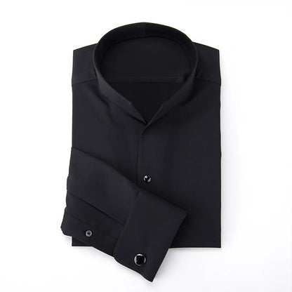 Chemise Française à Manches sulfpour Homme, Coupe Cintrée, Style Business Elite, pour Mariage, Printemps et Automne, 2024