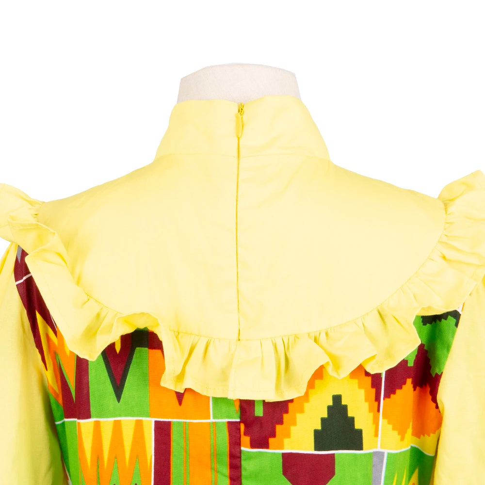 Bintarealwax-Vêtements traditionnels africains pour enfants, robes à volants pour filles, nouvelle mode, Dashiki mignon, WYT575