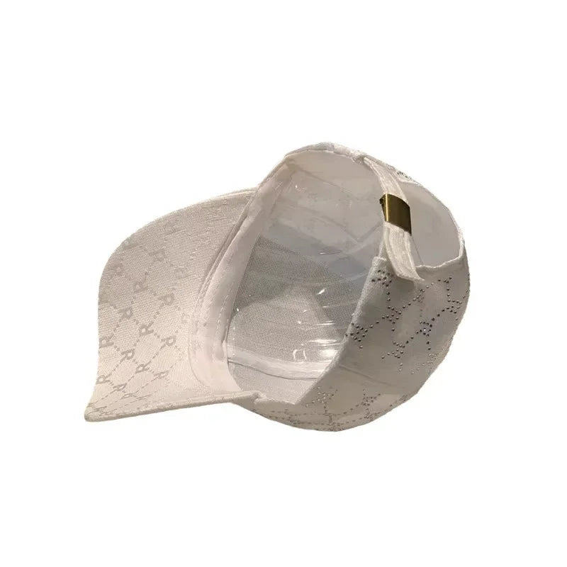 Casquette de Baseball avec lettres en strass pour hommes et femmes, casquette de soleil de rue, chapeau de langue de canard assorti, chapeau de soleil d'extérieur