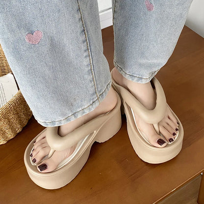 Sandales d'été à talons hauts de 7 cm pour femmes, mules à talons épais, tongs EVA, chaussures de maison, pantoufles à plateforme d'extérieur, nouvelle collection