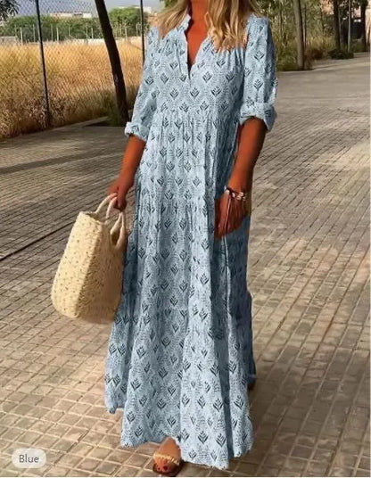 AliExpress-Robe longue à col montant, mode rétro, nouvelle collection automne et hiver 2024