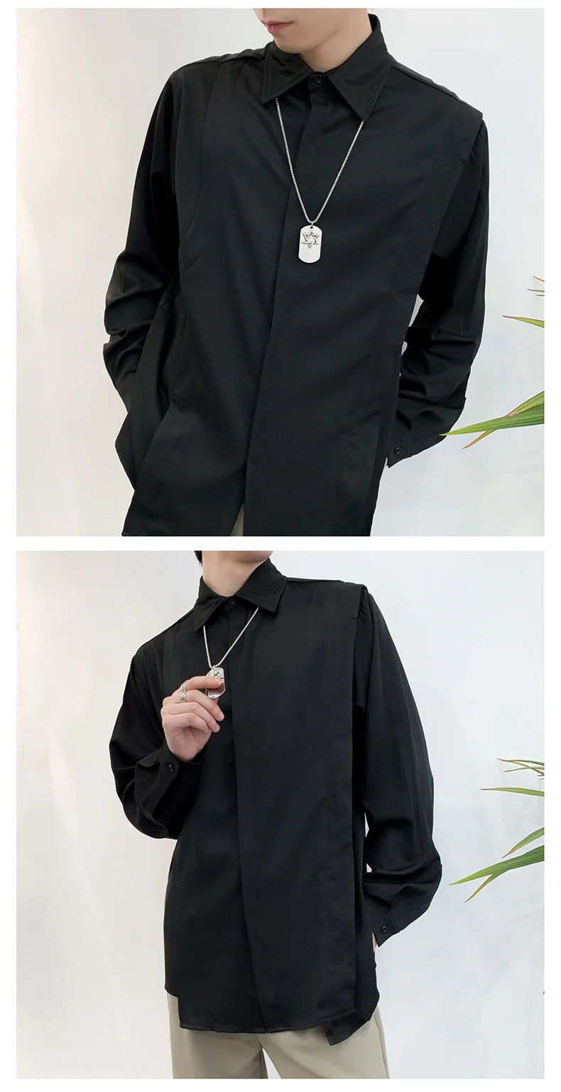 Chemise à manches longues CHRISTAMPain pour homme, grande taille, style Steampunk, Harajuku, Hip Hop, à revers, ChimDesigner