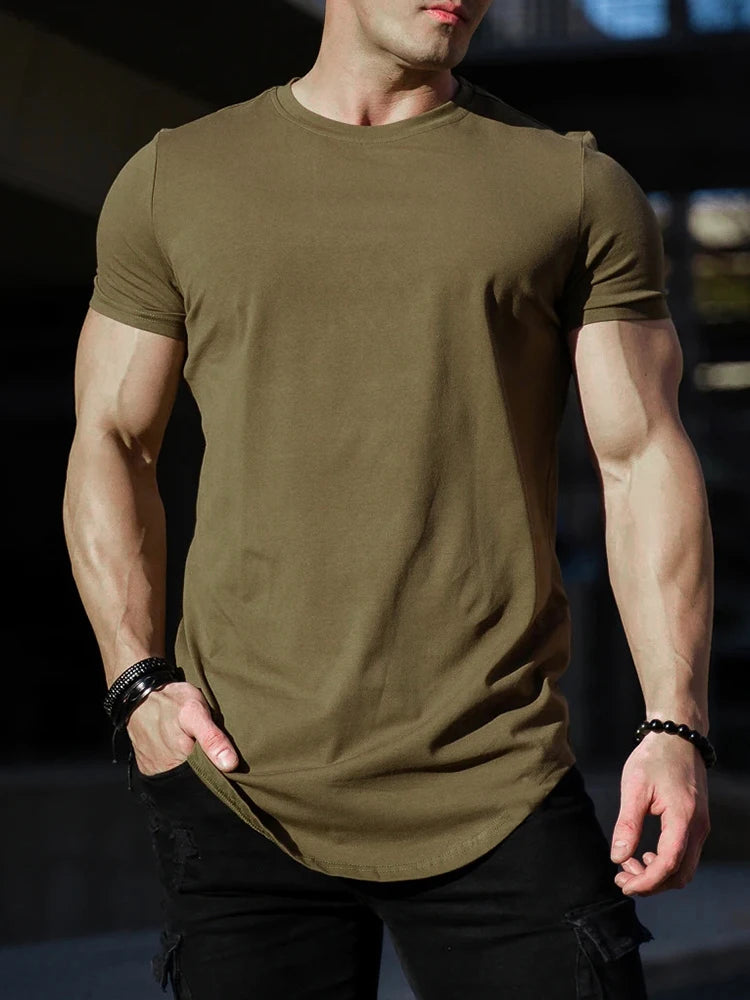T-shirt de Fitness musculaire été hommes athloisir entraînement à manches courtes T-shirt de haute qualité coton hommes T-shirt Gym Sport chemise hauts