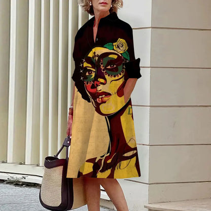 Mcdv-Robe chemise blanche longue pour femme, robe coréenne décontractée, robe rétro, cardigan asymétrique, taille moyenne, printemps et automne