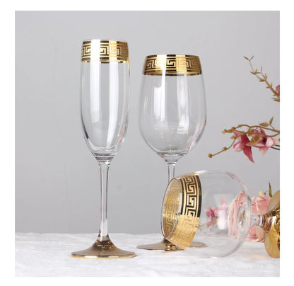 Phnom Penh-Verre Européen à Bord Argenté, Grand Clip Étranger, Vin Rouge, Brandy, Champagne, Table à Manger, Verre à Eau Domestique