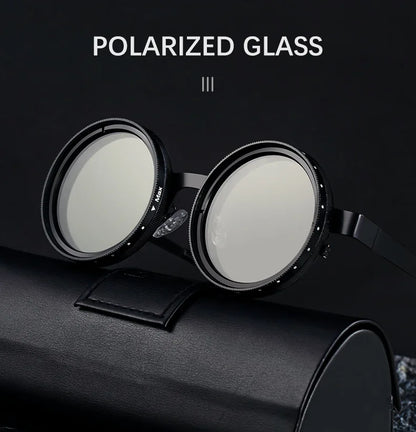 ND2-400 9 niveaux réglable gradation lunettes de soleil polarisées hommes femmes pêche Punk lunettes rondes conduite lunettes ND filtre