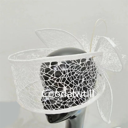 Fascinateur de mariage blanc pour femme, voile pour mariée, pièce de sauna de mariage, pince à cheveux pour femme, derby, fête, thé, Gatineau, casquette inery