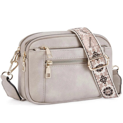 Sac à Bandoulière en Cuir PU avec Fermeture Éclair, Portefeuille Simple Initié, Sangle Réglable, Nuits de Documents Multifonctionnelles, Disponible en Stock