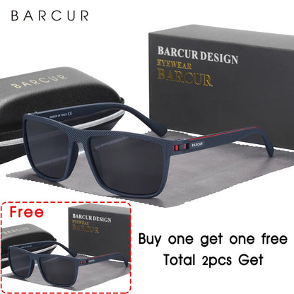 BARCUR Design-Lunettes de soleil polarisées TR90 pour homme et femme, accessoire de sport léger, protection UVAB