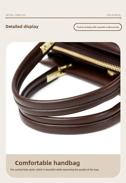 Sac fourre-tout rétro de grande capacité, sac à main imprimé couleur assortie Simple, cadeau pour maman, sac à bandoulière Simple, fermeture à glissière, autre matériau