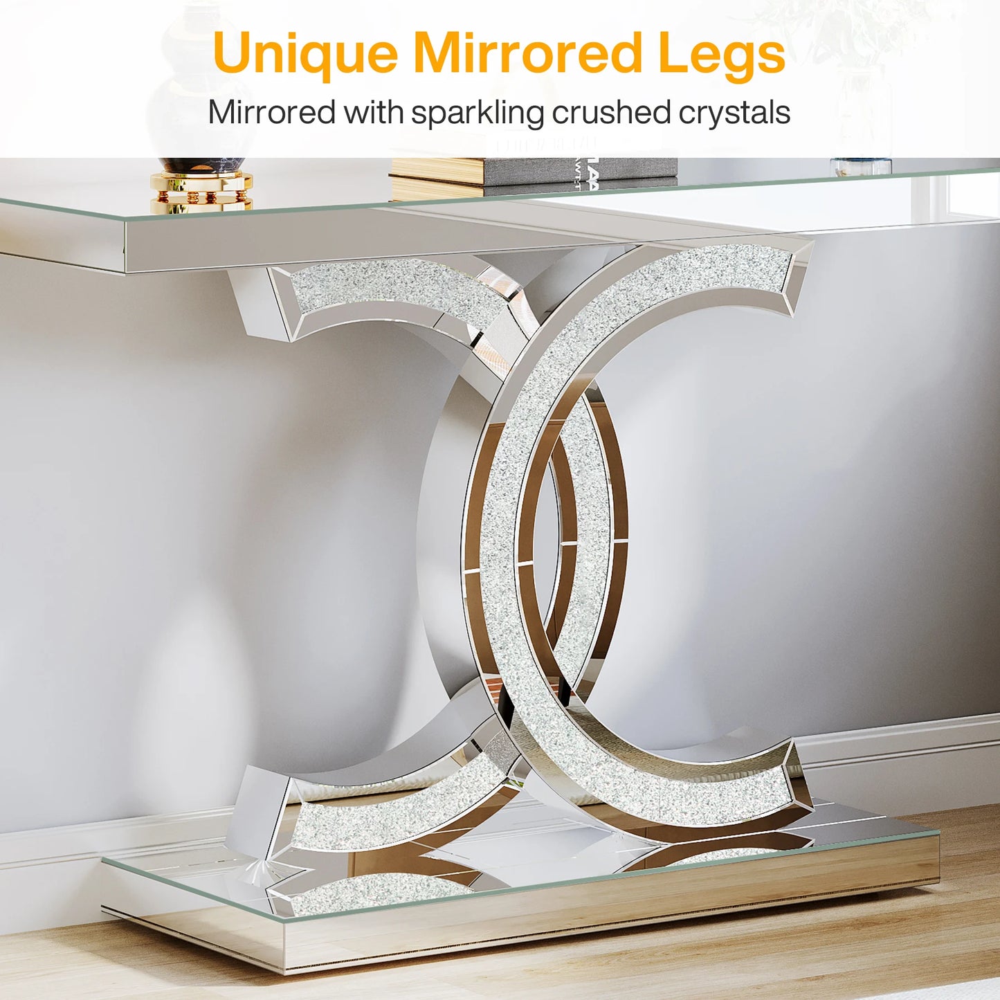 Tribesigns-Table d'entrée dorée, canapé moderne en imitation marbre, avec pieds géométriques en métal, 39 pouces
