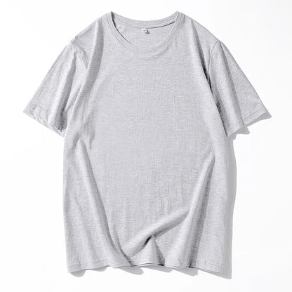 T-shirt manches courtes homme, uni et décontracté, 100% coton, 12 pièces, été