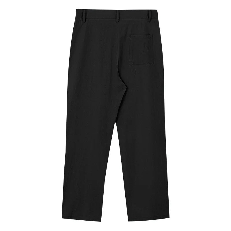 BERAKAH SUPRÊME – pantalon de costume décontracté en lin pour hommes, couleur unie, nouvelle mode, pantalon de plage à jambes larges, européen et américain