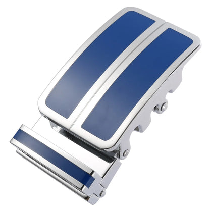 Ceinture en alliage métallique pour hommes, 3.5cm, boucle automatique à dégagement rapide, Clip de ceinture d'affaires, sans trous, boucle de ceinture en cuir bleu rouge