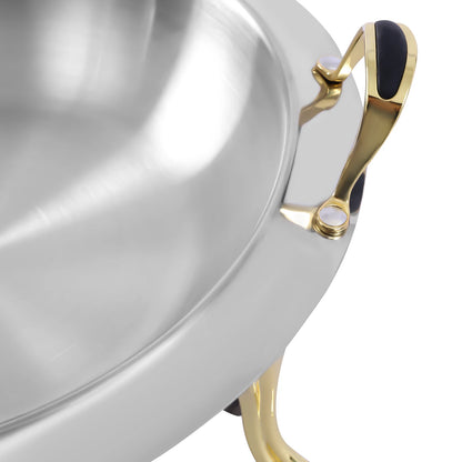 Ensemble de réchaud rond de 3L, chauffe-aliments en acier inoxydable avec couvercle et poignées de transport, feu réglable, dispositif de réchauffement des aliments