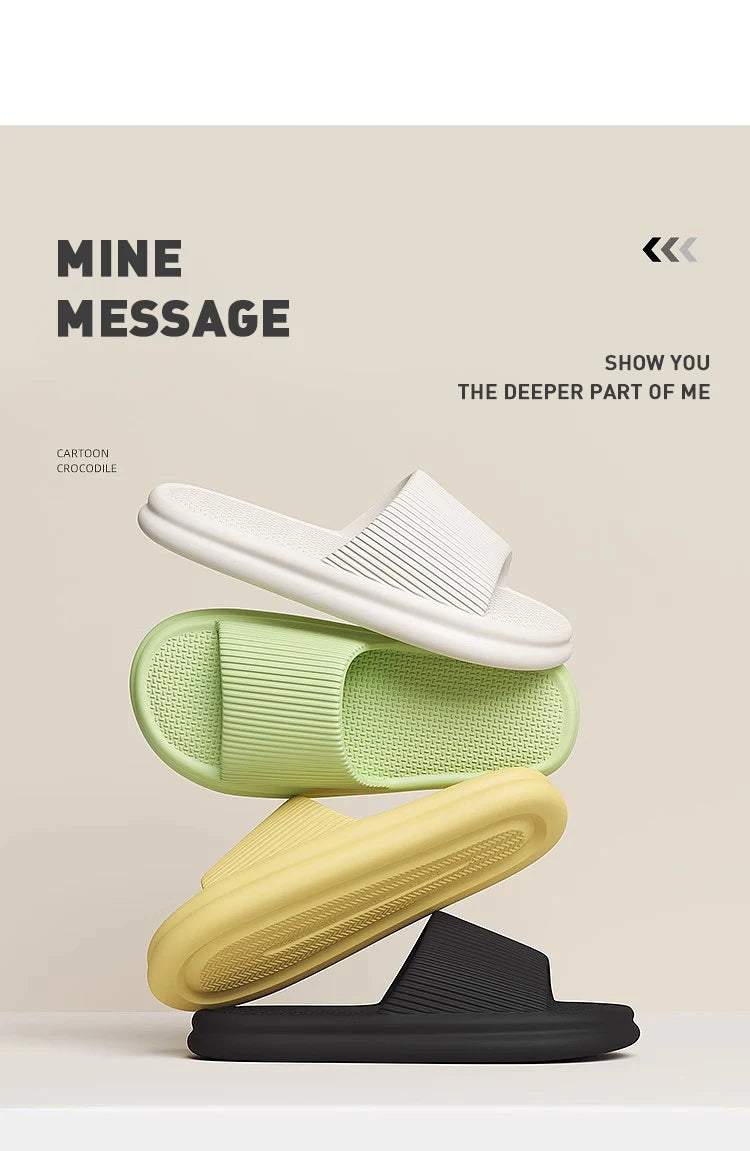 Jolies pantoufles d'été de couleur unie pour femmes et hommes, diapositives de salle de bain EVA antidérapantes, sandales légères concises, chaussures de couple