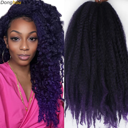 Marley Hair 18 pouces cheveux synthétiques tressés Marley Ombre noir brun blond gris 350 pour cheveux tressés Afro Kinky Marley Twist