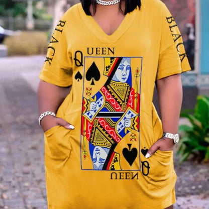 Robe d'été ample à manches courtes pour femmes, grande taille