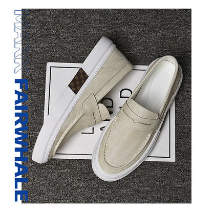 Mocassins d'été pour hommes, chaussures décontractées vertes faites à la main, chaussures de marche pour hommes, chaussures de conduite polyvalentes à semelle épaisse